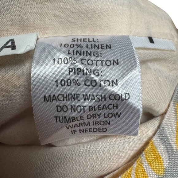 Ann Taylor LOFT Dress Yellow & Gray Floral Linen Shift Sleeveless Summer Size 4 - Picture 5 of 5